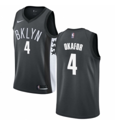 Youth Nike Brooklyn Nets #4 Jahlil Okafor Authentic Gray NBA Jersey Statement Edition