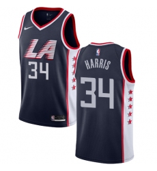 Men's Nike Los Angeles Clippers #34 Tobias Harris Swingman Navy Blue NBA Jersey - City Edition