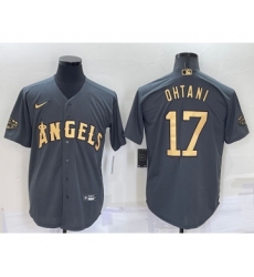 Men's Los Angeles Angels #17 Shohei Ohtani Grey 2022 All Star Stitched Cool Base Nike Jersey