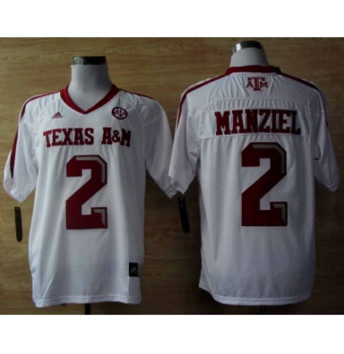 Texas A&M Aggies 2 Johnny Manziel White Jerseys