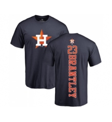 Baseball Houston Astros #23 Michael Brantley Navy Blue Backer T-Shirt
