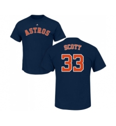 MLB Nike Houston Astros #33 Mike Scott Navy Blue Name & Number T-Shirt