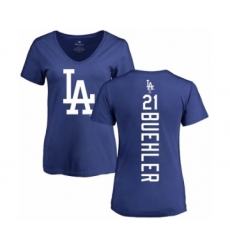 MLB Women's Nike Los Angeles Dodgers #21 Walker Buehler Royal Blue Backer T-Shirt