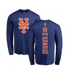 MLB Nike New York Mets #18 Travis d'Arnaud Royal Blue Backer Long Sleeve T-Shirt