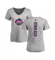 MLB Women's Nike New York Mets #20 Neil Walker Ash Backer T-Shirt