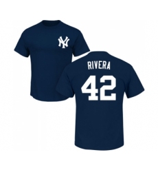 MLB Nike New York Yankees #42 Mariano Rivera Navy Blue Name & Number T-Shirt