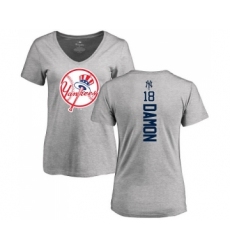 MLB Women's Nike New York Yankees #18 Johnny Damon Ash Backer T-Shirt