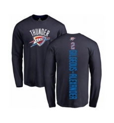 Basketball Oklahoma City Thunder #2 Shai Gilgeous-Alexander Navy Blue Backer Long Sleeve T-Shirt