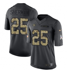 Men's Nike San Francisco 49ers #25 Richard Sherman Limited Black 2016 Salute to Service NFL Jersey