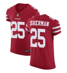 Men's Nike San Francisco 49ers #25 Richard Sherman Red Team Color Vapor Untouchable Elite Player NFL Jersey