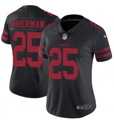Women's Nike San Francisco 49ers #25 Richard Sherman Black Vapor Untouchable Elite Player NFL Jersey