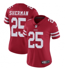 Women's Nike San Francisco 49ers #25 Richard Sherman Red Team Color Vapor Untouchable Limited Player NFL Jersey