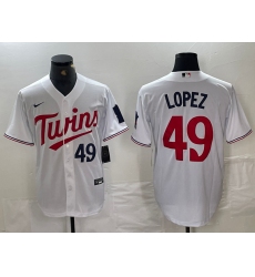 Men's Minnesota Twins #49 Pablo Lopez Number White Stitched MLB Cool Base Nike Jersey
