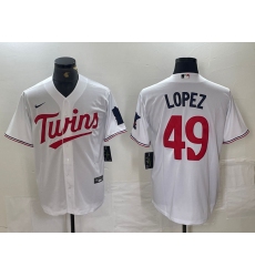 Men's Minnesota Twins #49 Pablo Lopez White Stitched MLB Cool Base Nike Jersey