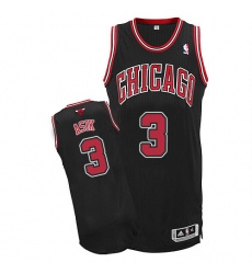 Women's Adidas Chicago Bulls #3 Omer Asik Authentic Black Alternate NBA Jersey