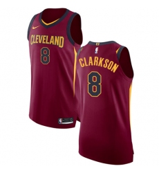 Youth Nike Cleveland Cavaliers #8 Jordan Clarkson Authentic Maroon NBA Jersey - Icon Edition