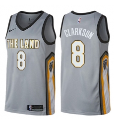 Youth Nike Cleveland Cavaliers #8 Jordan Clarkson Swingman Gray NBA Jersey - City Edition