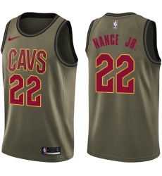 Men's Nike Cleveland Cavaliers #22 Larry Nance Jr. Swingman Green Salute to Service NBA Jersey