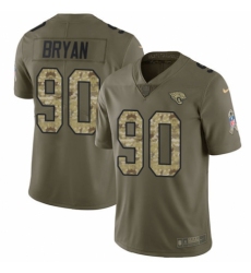 Men's Nike Jacksonville Jaguars #90 Taven Bryan Limited Olive/Camo 2017 Salute to Service NFL Jersey