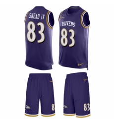 Men's Nike Baltimore Ravens #83 Willie Snead IV Limited Purple Tank Top Suit NFL Jersey