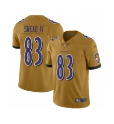 Women's Baltimore Ravens #83 Willie Snead IV Limited Gold Inverted Legend Football Jersey