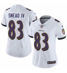Women's Nike Baltimore Ravens #83 Willie Snead IV White Vapor Untouchable Elite Player NFL Jersey