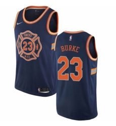 Men's Nike New York Knicks #23 Trey Burke Swingman Navy Blue NBA Jersey - City Edition