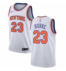 Men's Nike New York Knicks #23 Trey Burke Swingman White NBA Jersey - Association Edition