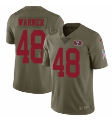 Men's Nike San Francisco 49ers #48 Fred Warner Limited Olive 2017 Salute to Service NFL Jersey