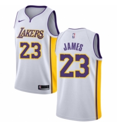Men's Nike Los Angeles Lakers #23 LeBron James Swingman White NBA Jersey - Association Edition