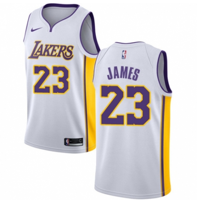 Women's Nike Los Angeles Lakers #23 LeBron James Swingman White NBA Jersey - Association Edition