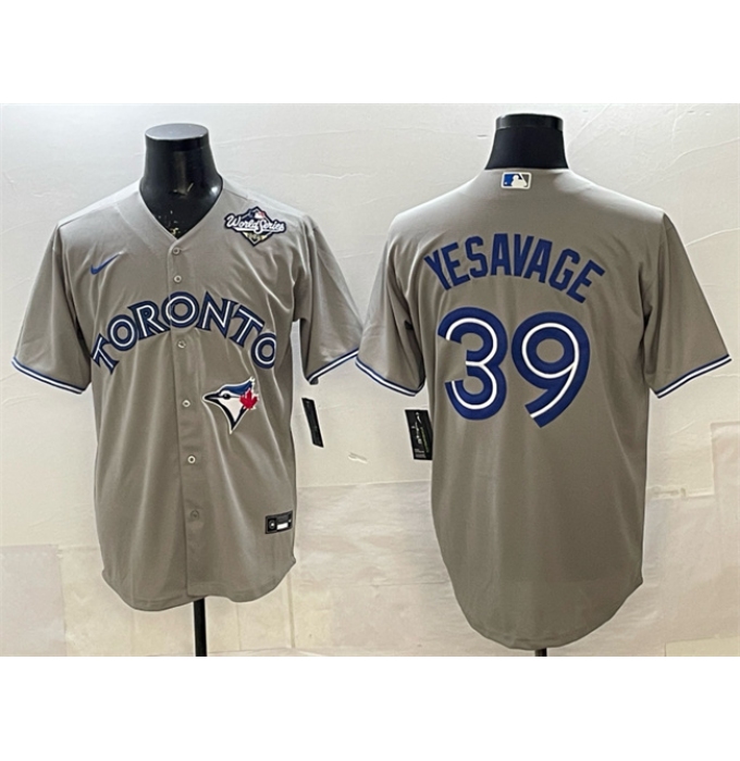 Men's Toronto Blue Jays #39 Trey Yesavage Gray 2025 World Series Cool Base Stitched Baseball Jersey