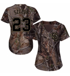 Women's Majestic San Diego Padres #23 Matt Szczur Authentic Camo Realtree Collection Flex Base MLB Jersey