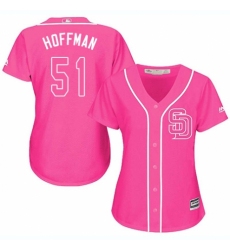 Women's Majestic San Diego Padres #51 Trevor Hoffman Replica Pink Fashion Cool Base MLB Jersey