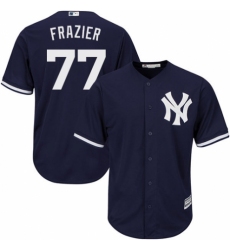 Men's Majestic New York Yankees #77 Clint Frazier Replica Navy Blue Alternate MLB Jersey