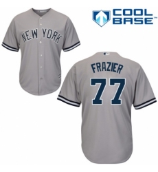 Youth Majestic New York Yankees #77 Clint Frazier Authentic Grey Road MLB Jersey