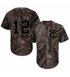 Youth Majestic Minnesota Twins #12 Jake Odorizzi Authentic Camo Realtree Collection Flex Base MLB Jersey