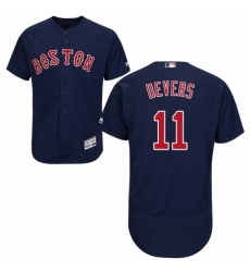 Men's Majestic Boston Red Sox #11 Rafael Devers Navy Blue Alternate Flex Base Authentic Collection MLB Jersey