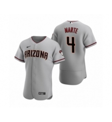 Men's Arizona Diamondbacks #4 Ketel Marte Nike Gray Authentic 2020 Road Jersey