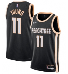 Men's Atlanta Hawks #11 Trae Young Black 2025-26 City Edition Swingman Stitched Jersey