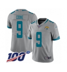 Youth Jacksonville Jaguars #9 Logan Cooke Silver Inverted Legend Limited 100th Season Football Jersey