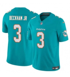 Men's Miami Dolphins #3 Odell Beckham Jr Aqua 2023 F.U.S.E Vapor Limited Football Stitched Jersey