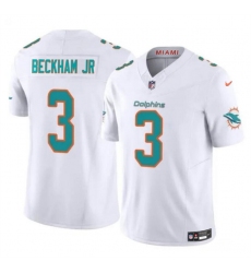 Men's Miami Dolphins #3 Odell Beckham Jr White 2023 F.U.S.E Vapor Limited Football Stitched Jersey
