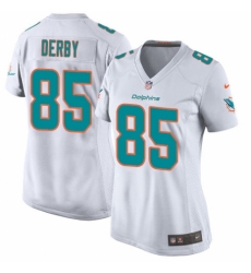 Women's Nike Miami Dolphins #85 A.J. Derby Game White NFL Jersey