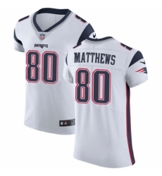 Men's Nike New England Patriots #80 Jordan Matthews White Vapor Untouchable Elite Player NFL Jersey