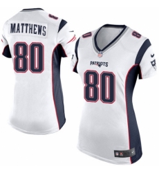 Women's Nike New England Patriots #80 Jordan Matthews Game White NFL Jersey