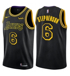 Men's Nike Los Angeles Lakers #6 Lance Stephenson Swingman Black City Edition NBA Jersey