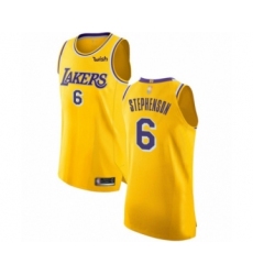 Women's Los Angeles Lakers #6 Lance Stephenson Authentic Gold Basketball Jersey - Icon Edition