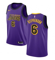 Youth Nike Los Angeles Lakers #6 Lance Stephenson Swingman Purple NBA Jersey - City Edition