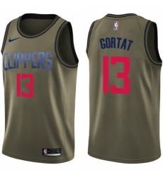 Youth Nike Los Angeles Clippers #13 Marcin Gortat Swingman Green Salute to Service NBA Jersey